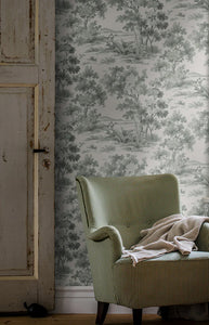 Boråstapeter Countryside Morning Wallpaper in Green