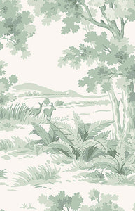 Boråstapeter Countryside Morning Wallpaper in Green