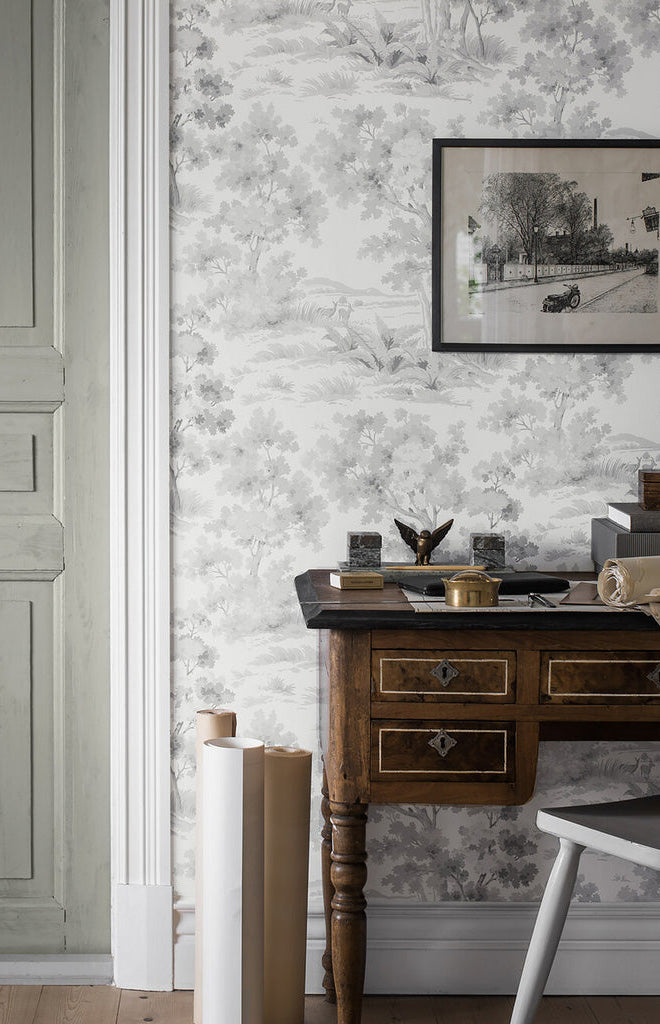 Boråstapeter Countryside Morning Wallpaper in Grey