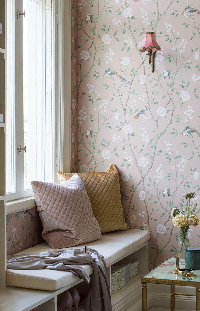 Boråstapeter Paradise Birds Wallpaper in Blush