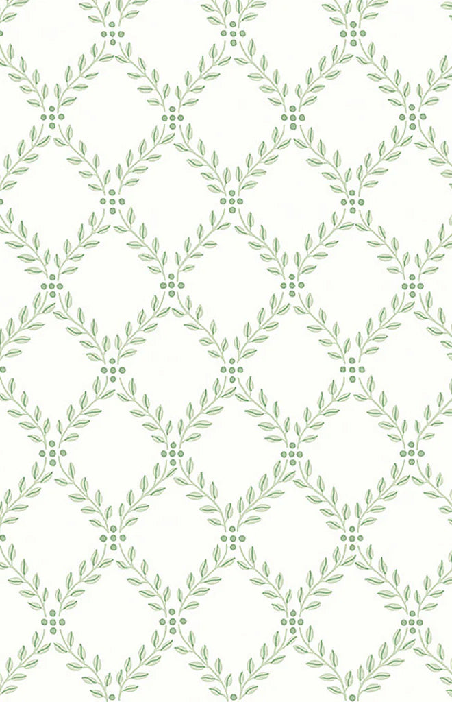 Boråstapeter Trellis Leaves Wallpaper in Leaf