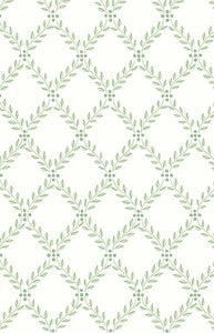 Boråstapeter Trellis Leaves Wallpaper in Leaf