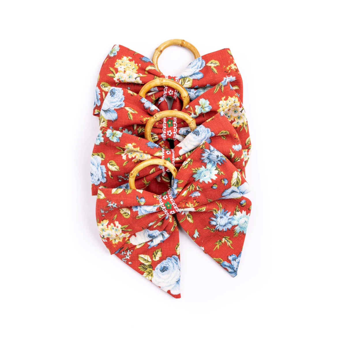 Bordeaux Belle Napkin Rings in Red, Set of 4