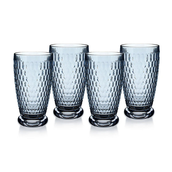 Boston Colored Highball / Tumbler in Blue, Set of 4