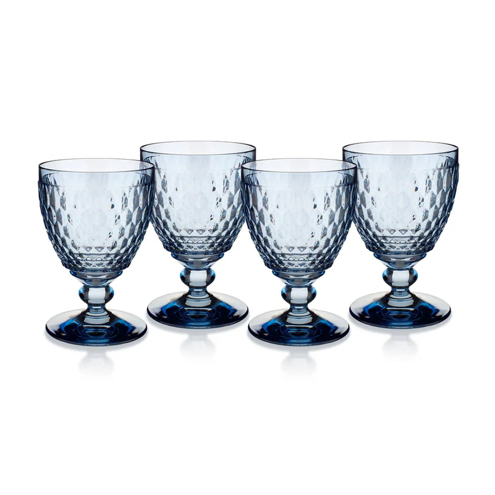 Boston Colored Red Wine in Blue, Set of 4