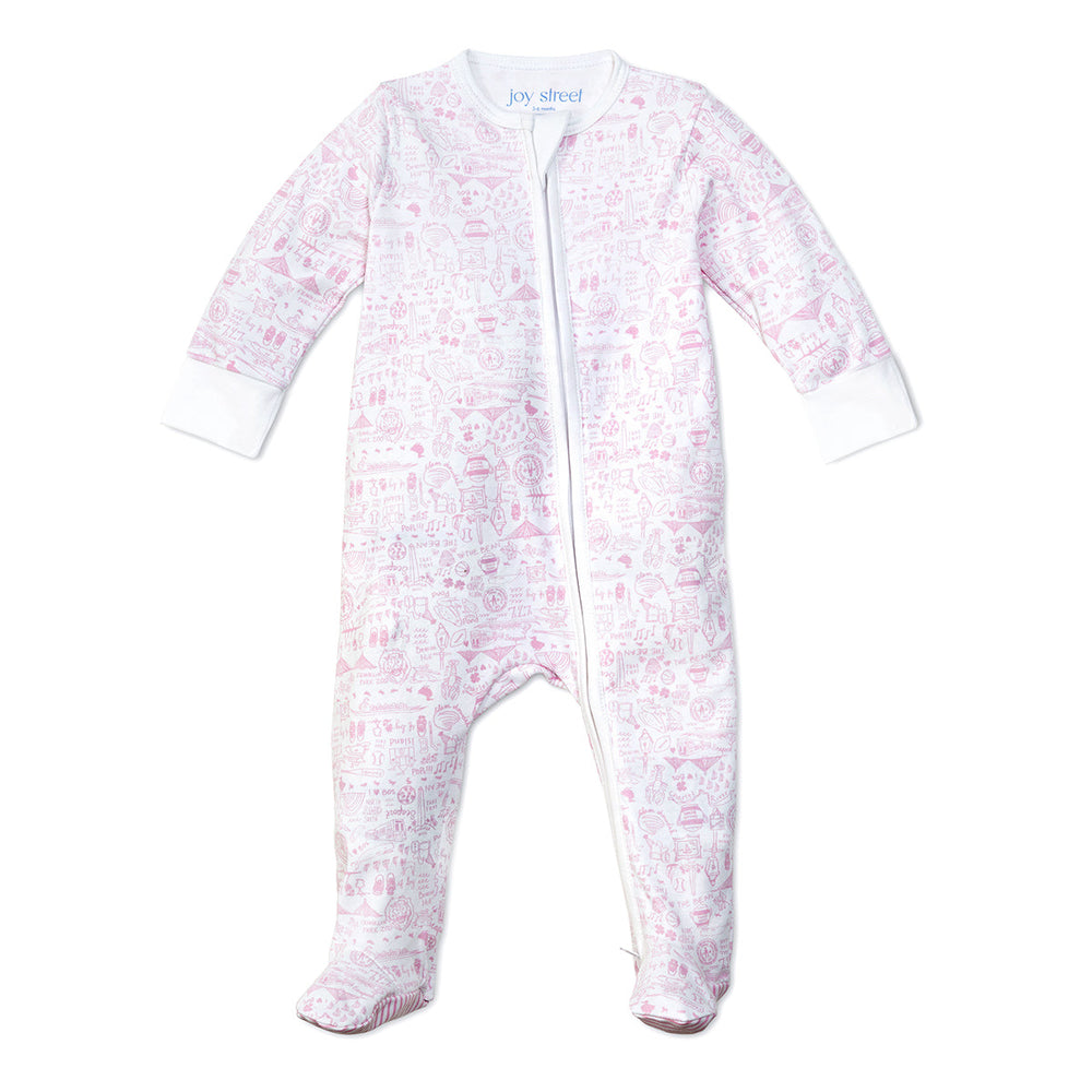 Joy Street Kids Boston Zip Onesie, Pink