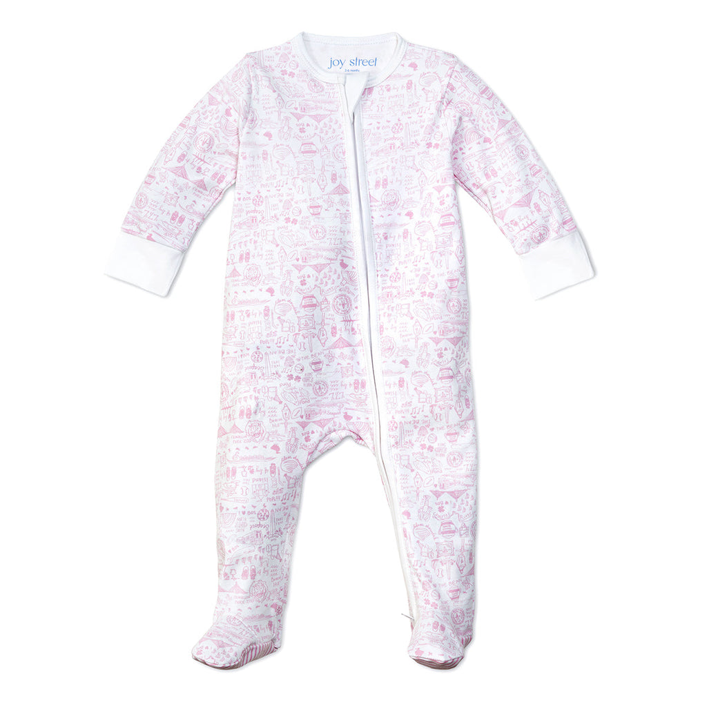 Joy Street Kids Boston Zip Onesie, Pink