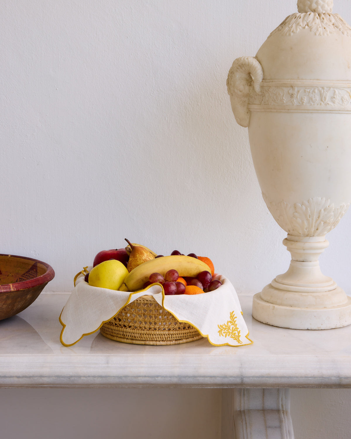 Botanica Embroidered Napkin in Yellow