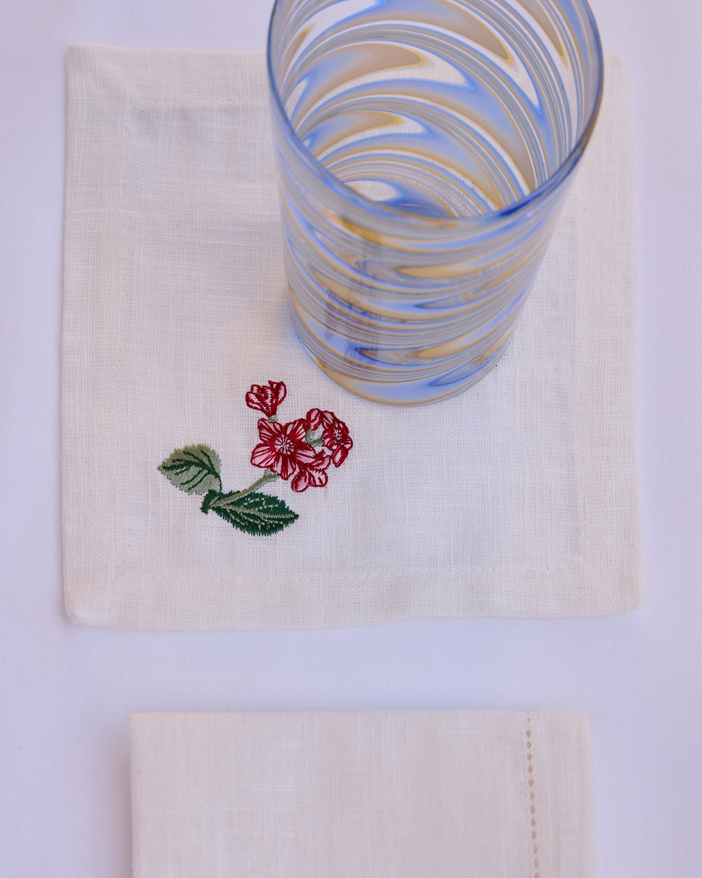 Floral Medley Embroidered Cocktail Napkins, Set of 6