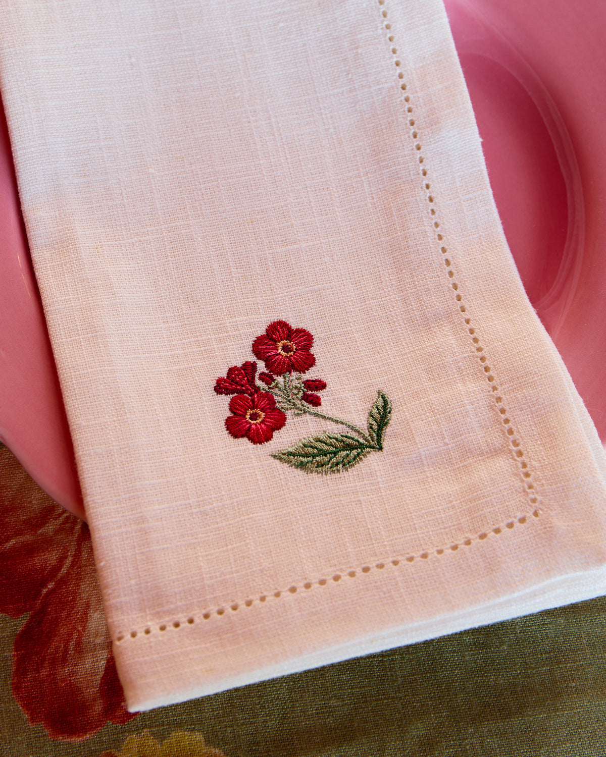 Floral Medley Embroidered Napkins, Set of 6