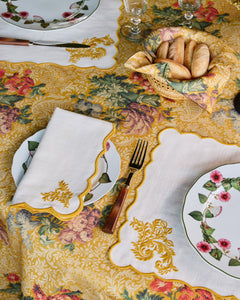 Botanica Embroidered Napkin in Yellow