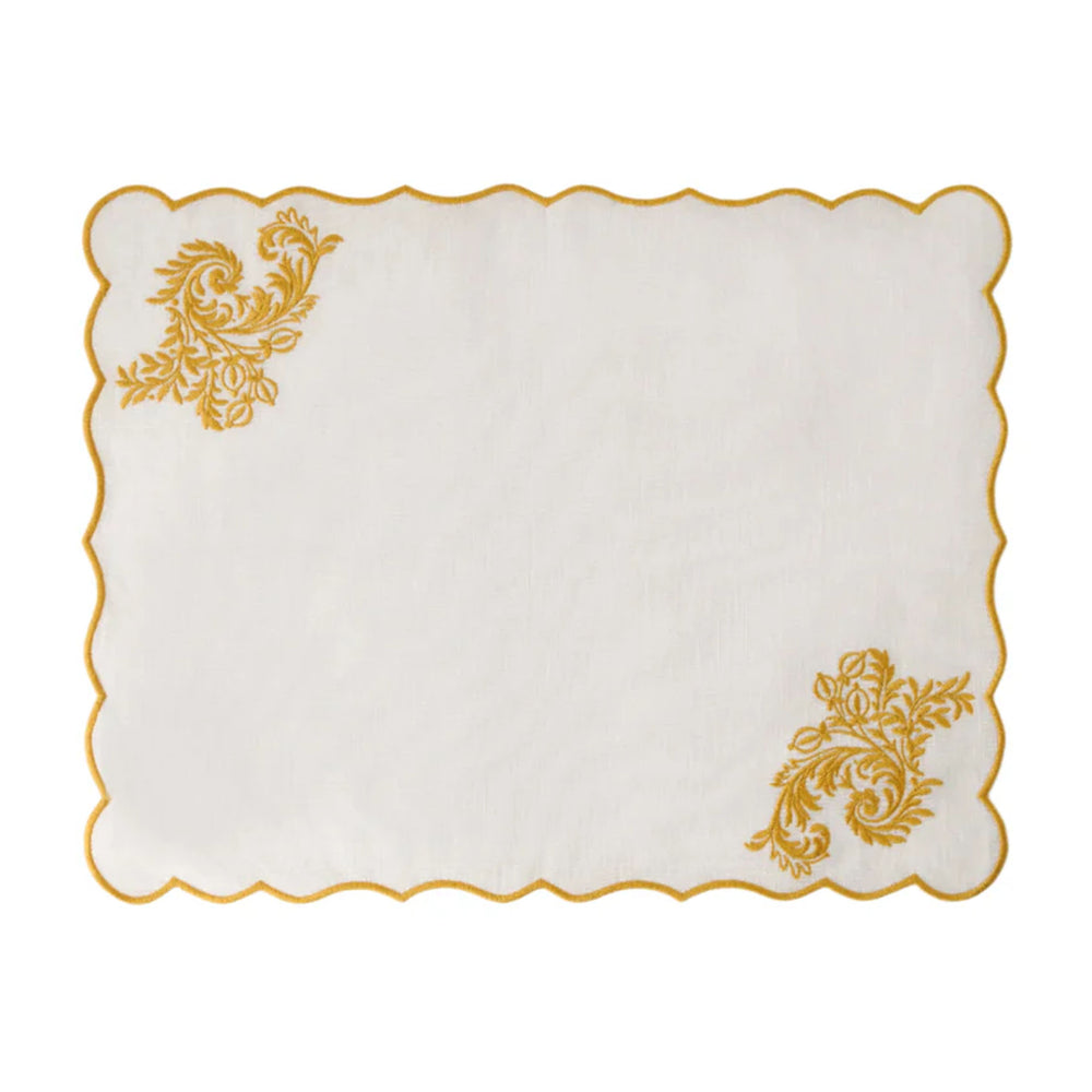 Botanica Embroidered Placemat in Yellow