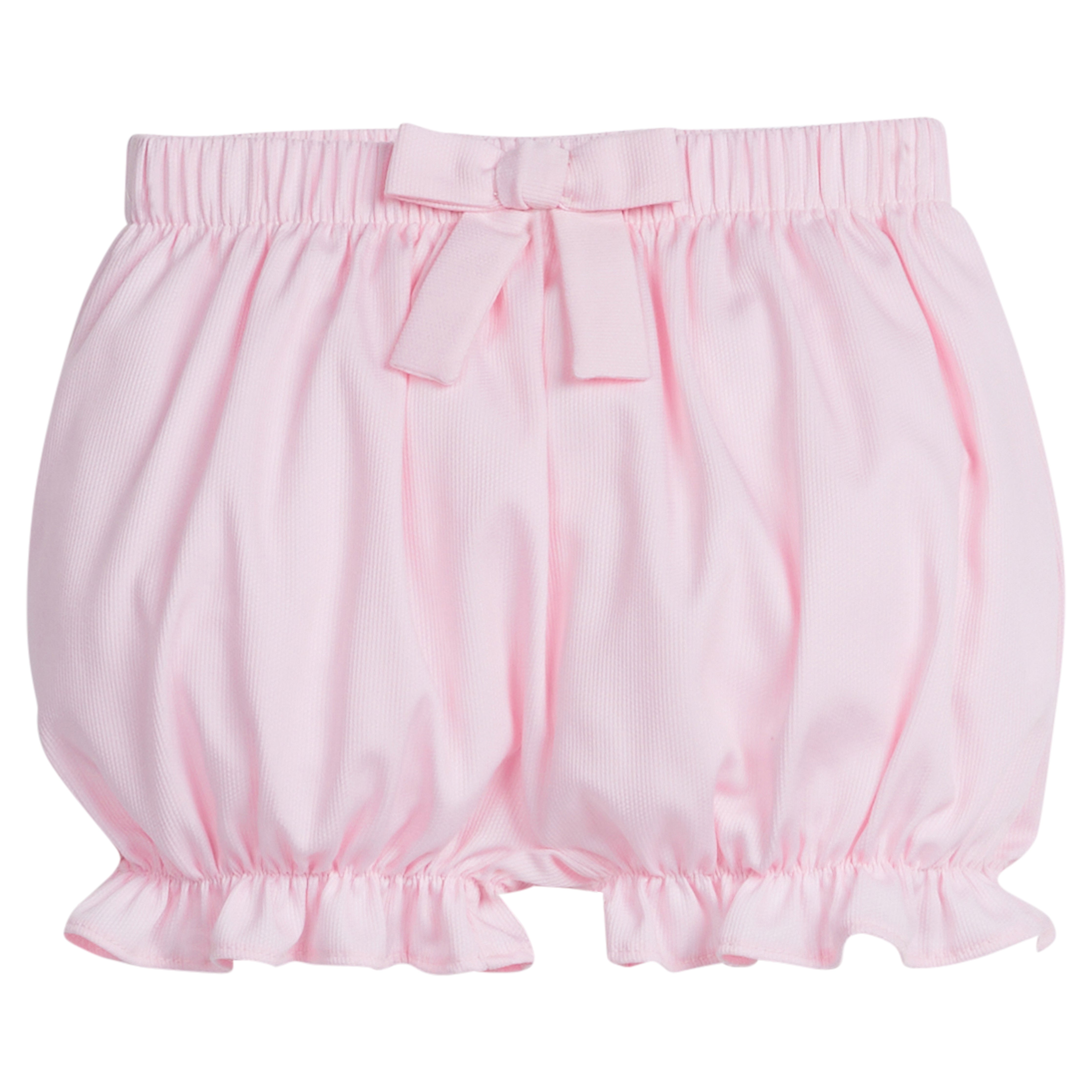 Little English traditional children's clothing. Girl's light pink bow bloomers for Spring