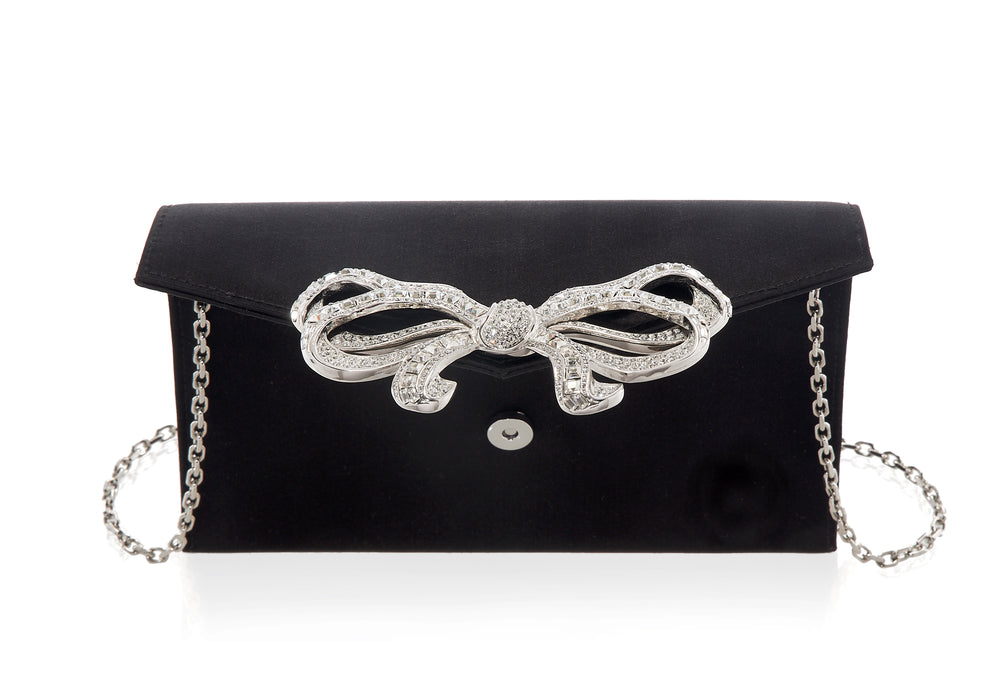 Bow Envelope Clutch in Satin