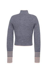 Bowery Button Front Top in Grey Heather