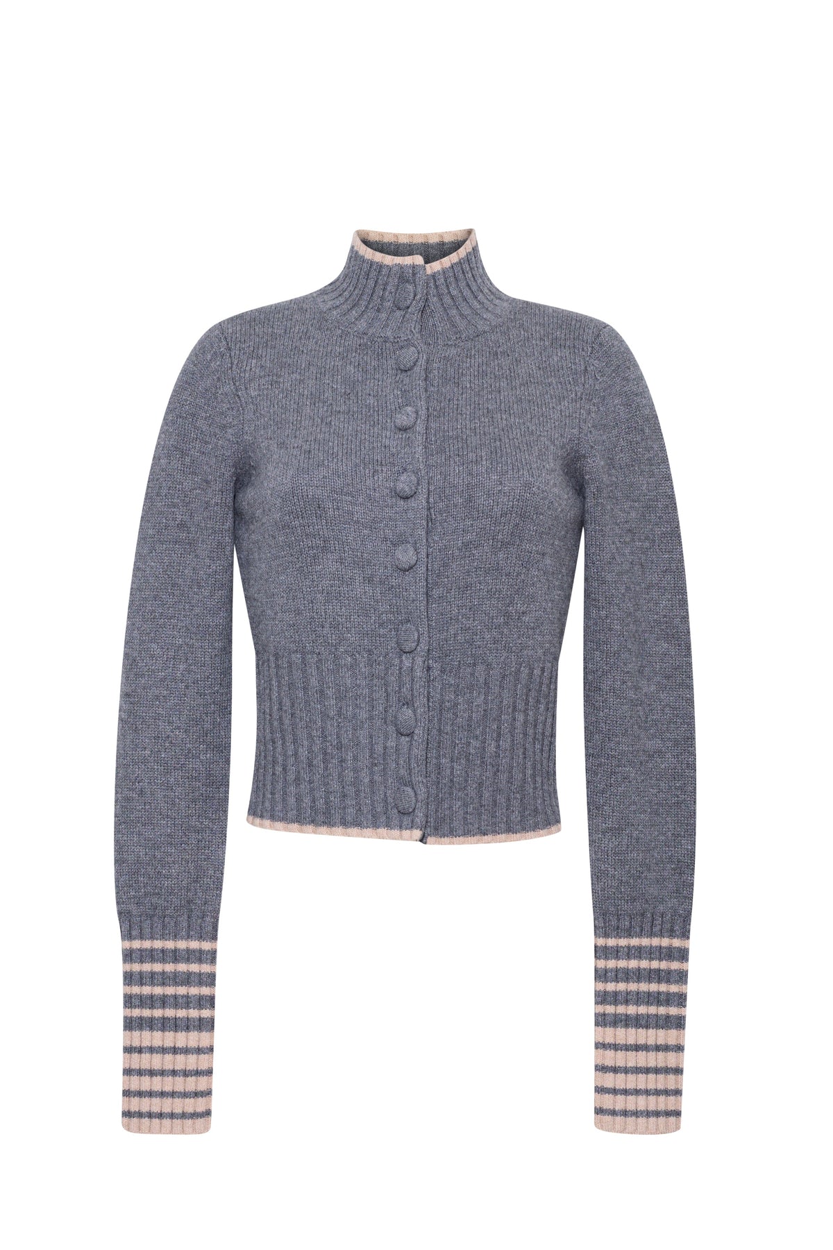Bowery Button Front Top in Grey Heather