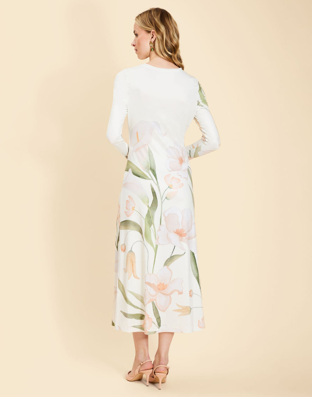 Bowery Midi Dress in Whispering Gardenia