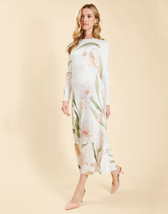 Bowery Midi Dress in Whispering Gardenia