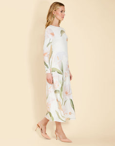 Bowery Midi Dress in Whispering Gardenia