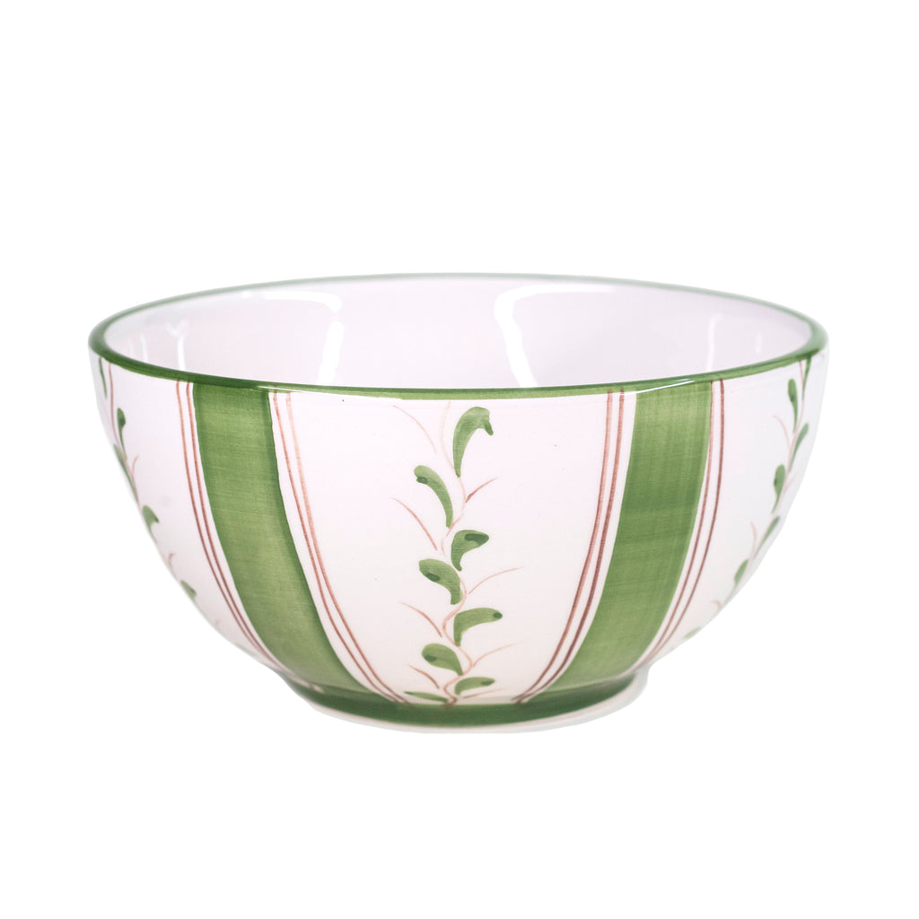 Olive Stripe Cereal Bowl