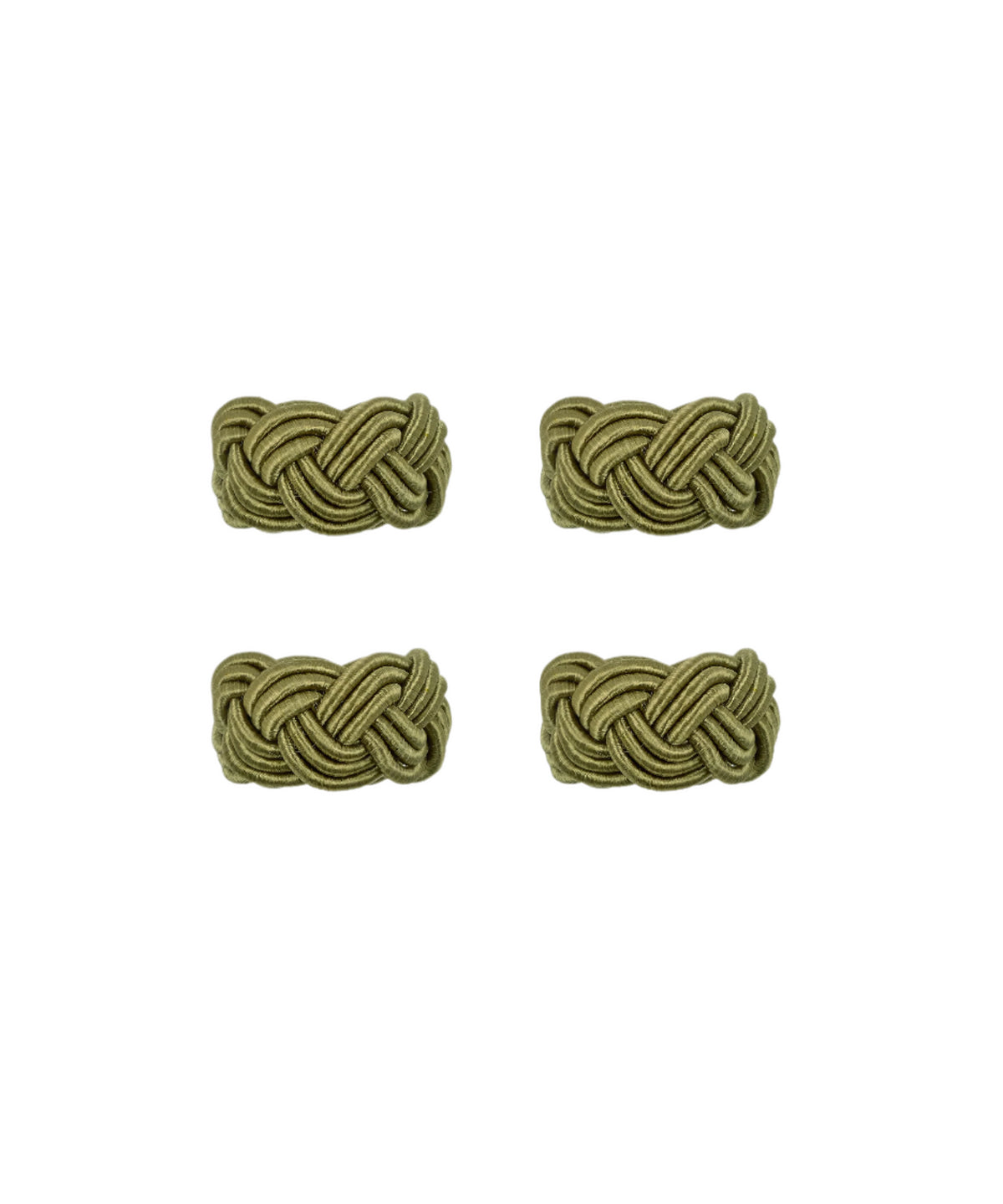 Rebecca Udall Set of 4 Braided Napkin Rings, Moss