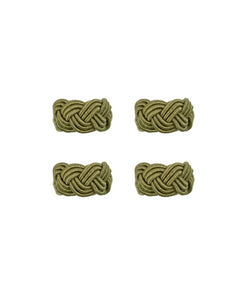Rebecca Udall Set of 4 Braided Napkin Rings, Moss
