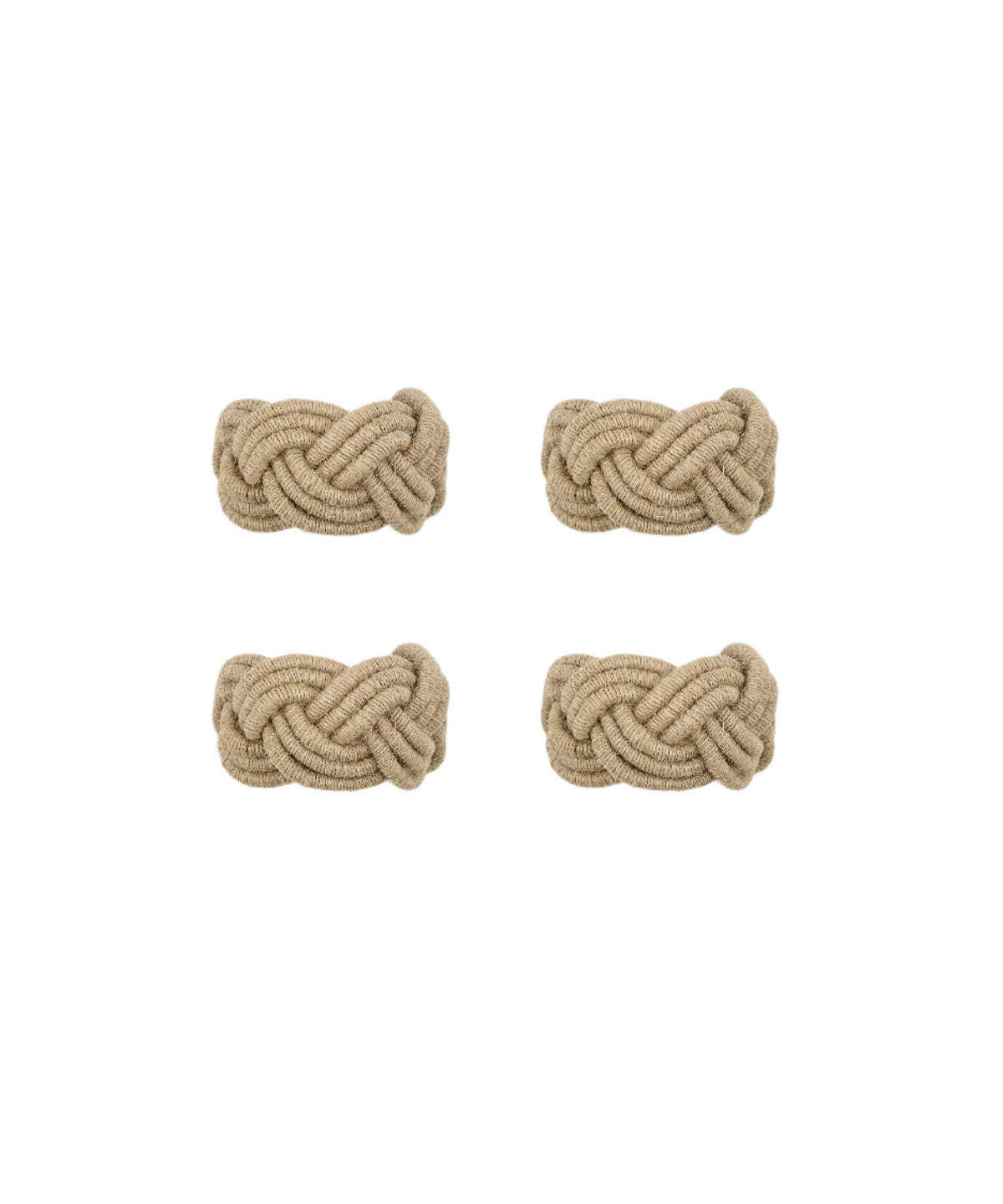 Rebecca Udall Set of 4 Braided Rope Napkin Rings, White Background