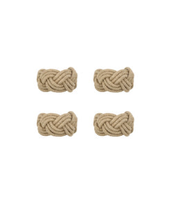 Rebecca Udall Set of 4 Braided Rope Napkin Rings, White Background