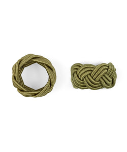Rebecca Udall Set of 4 Braided Napkin Rings, Moss, Detail