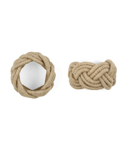 Rebecca Udall Set of 4 Braided Rope Napkin Rings, Detail, White Background