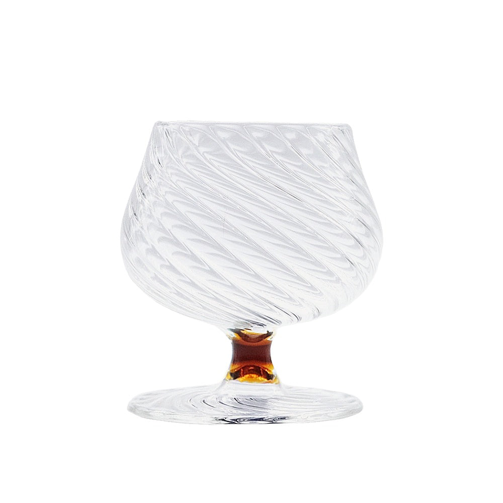 Spiral Brandy Glass in Amber
