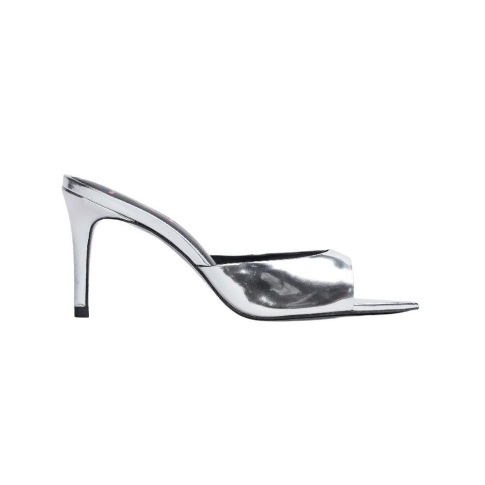 Brea 80 in Silver Mirror Metallic Leather