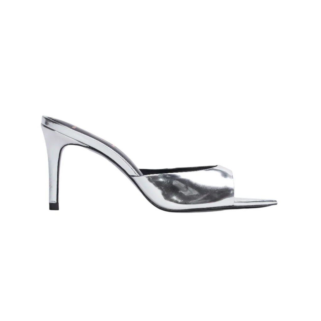 Brea 80 in Silver Mirror Metallic Leather