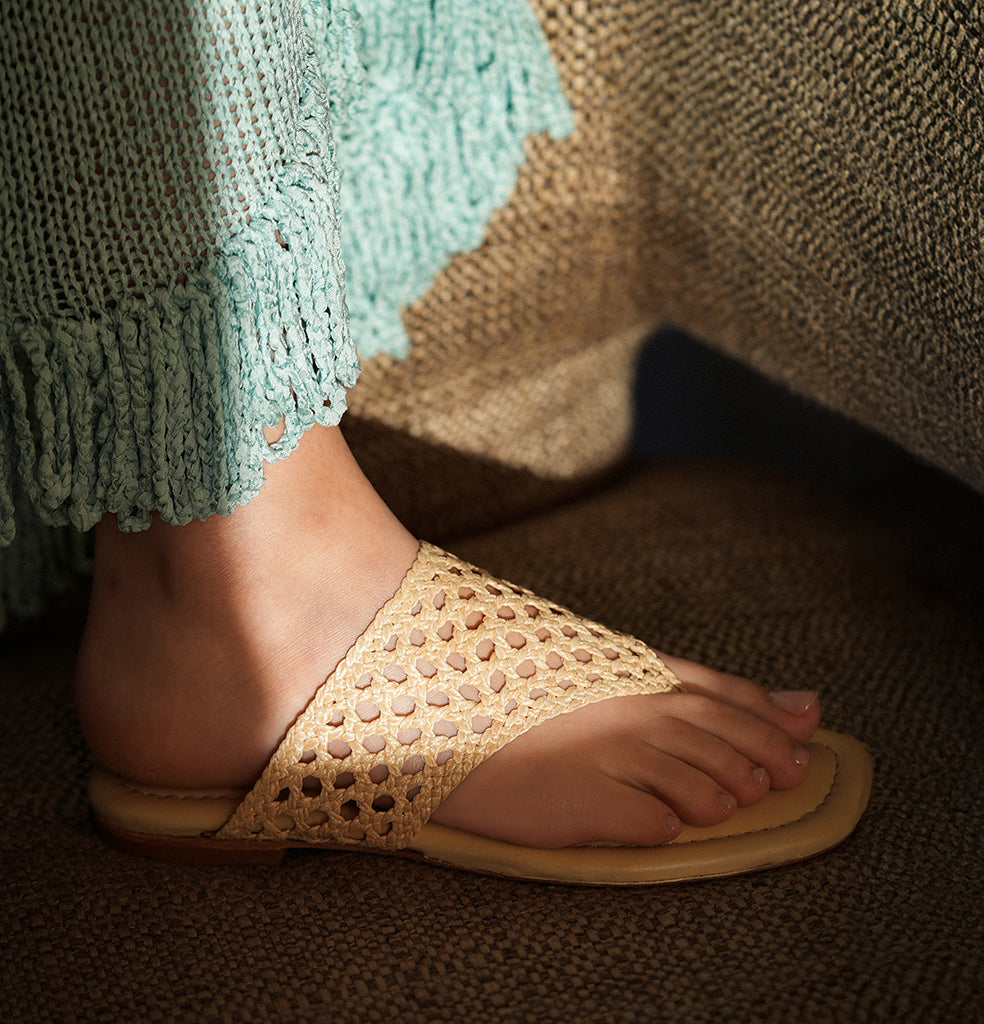 Brenda Flat Natural Raffia Sandal
