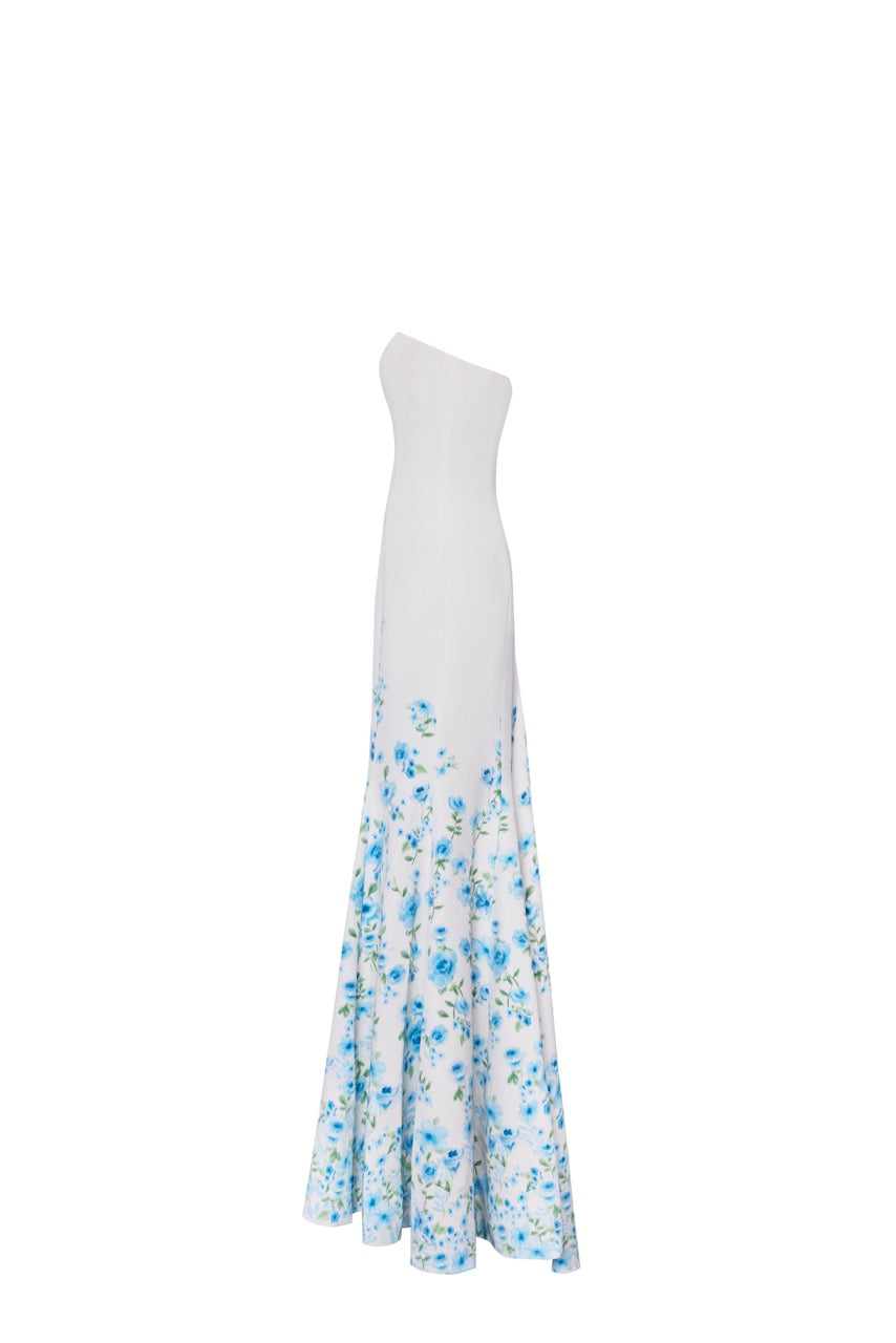 The Brianne Gown in Blue & White