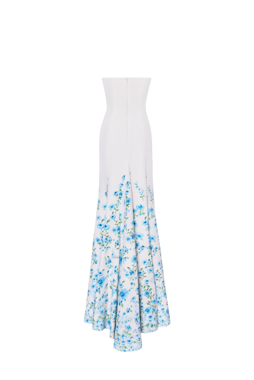The Brianne Gown in Blue & White