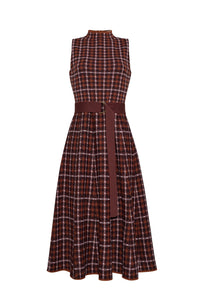 Brice Dress in Classic Check Brown
