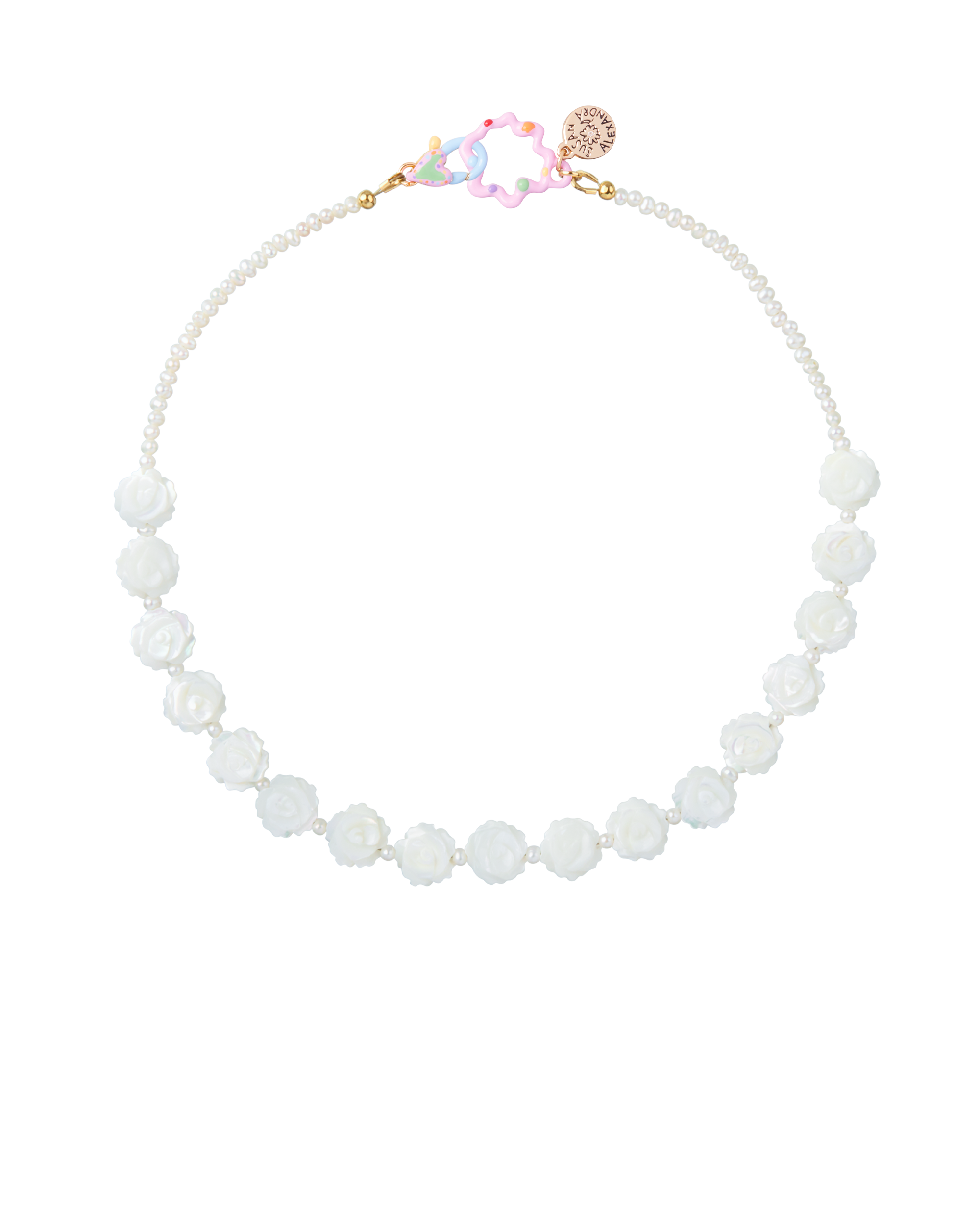 Mother of Pearl Rose Necklace