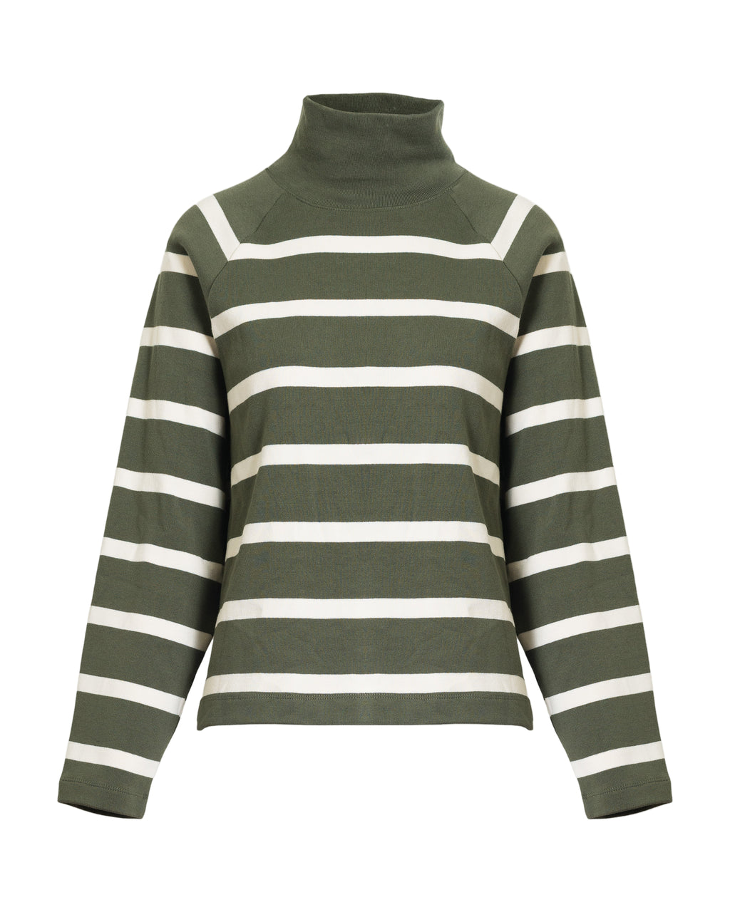 Brinkley Pullover in Army & Chalk Wide Stripe