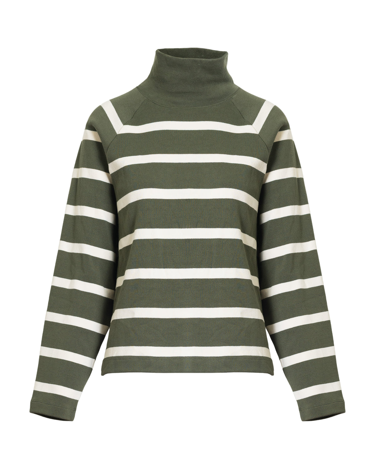 Brinkley Pullover in Army & Chalk Wide Stripe