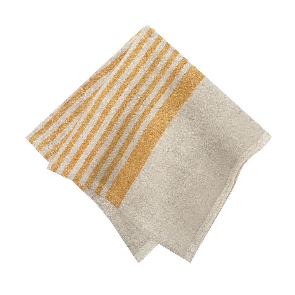 Brittany Natural Napkins in Natural & Mustard, Set of 4