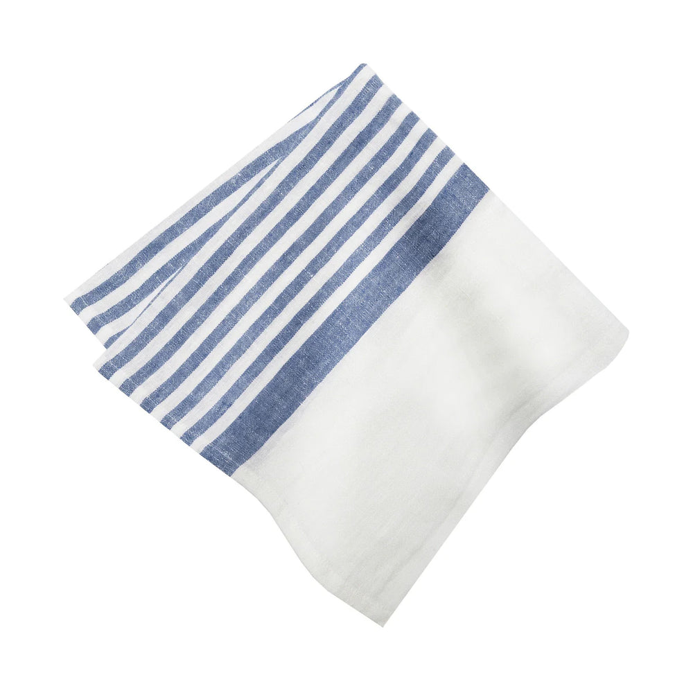 Brittany White Napkins in White & Blue, Set of 4