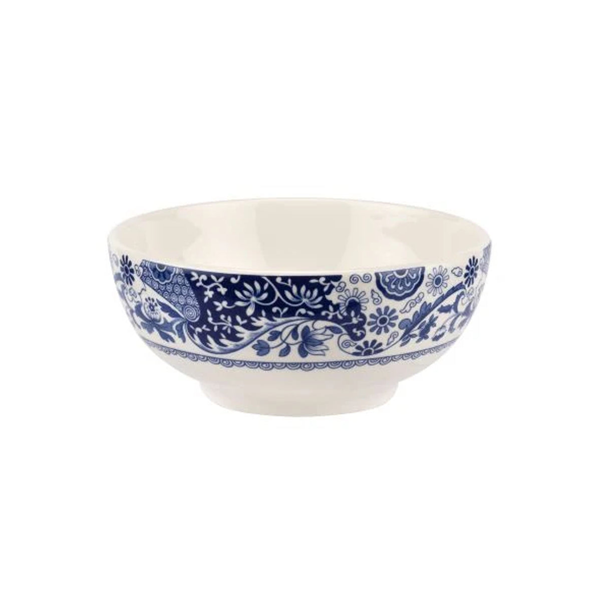 Front view of Brocato 5.5-inch bowls, set of 4, showcasing scroll and floral detailing against white background