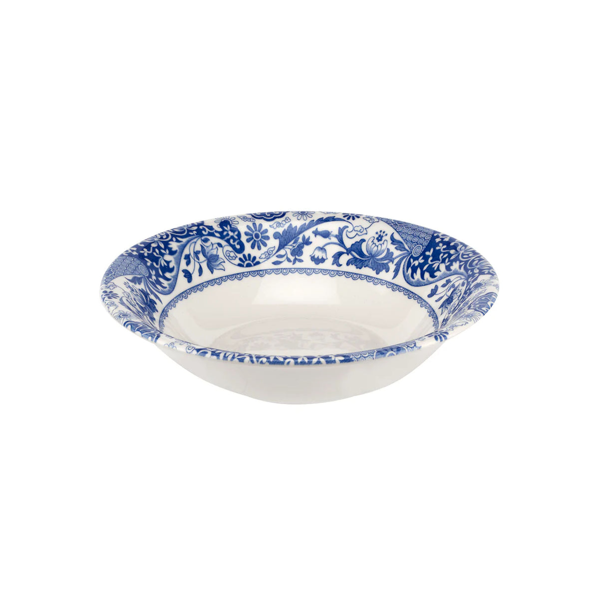 Front three-quarter view of Brocato Cereal Bowls, Set of 4 showcasing scrollwork and floral motifs on white porcelain with a white background
