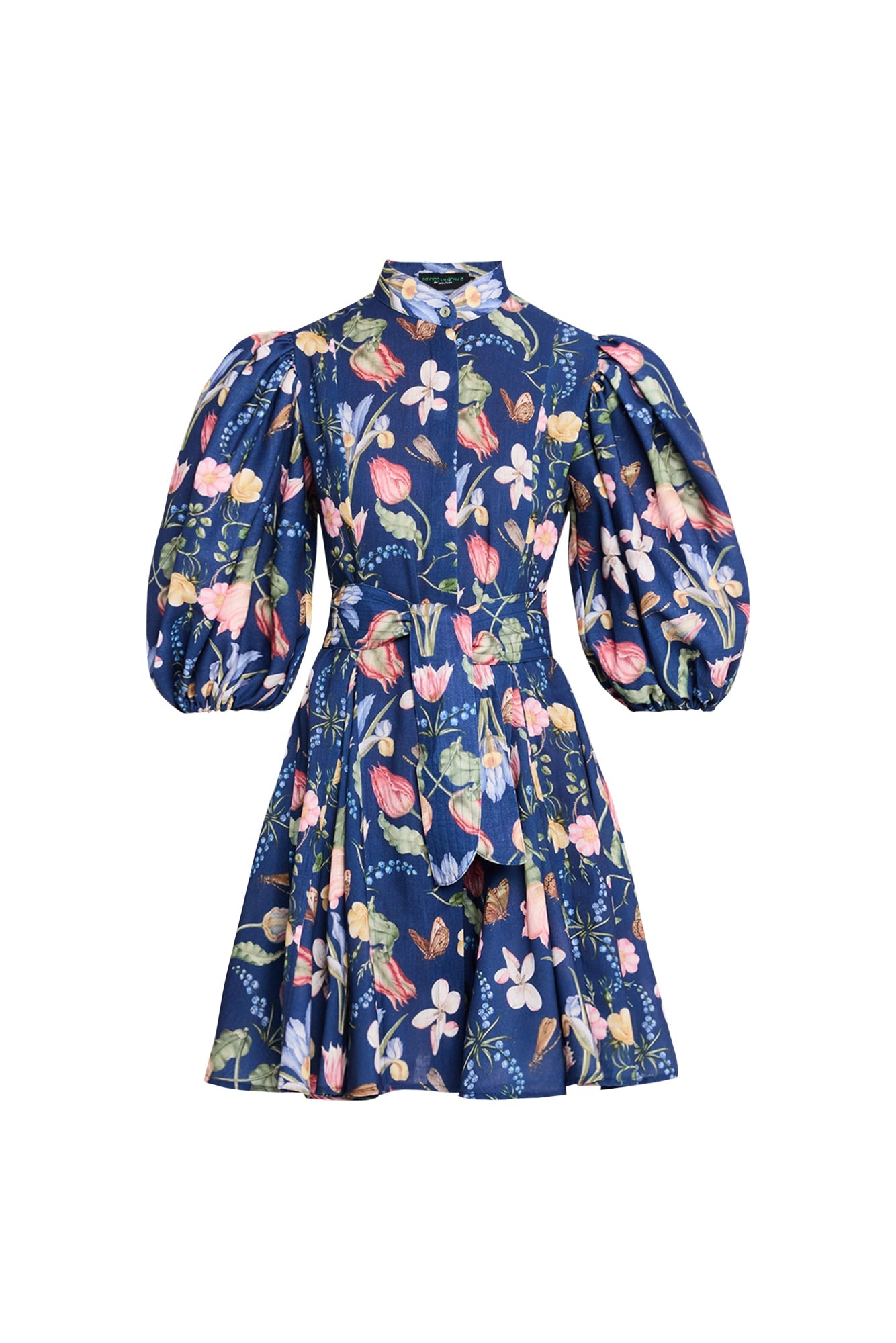 Bromelia Mini Dress in Tulipan Navy Print