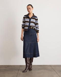 Bronwyn Jacket in Dark Fig/Winter Sky/Cream Multi