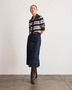 Bronwyn Jacket in Dark Fig/Winter Sky/Cream Multi