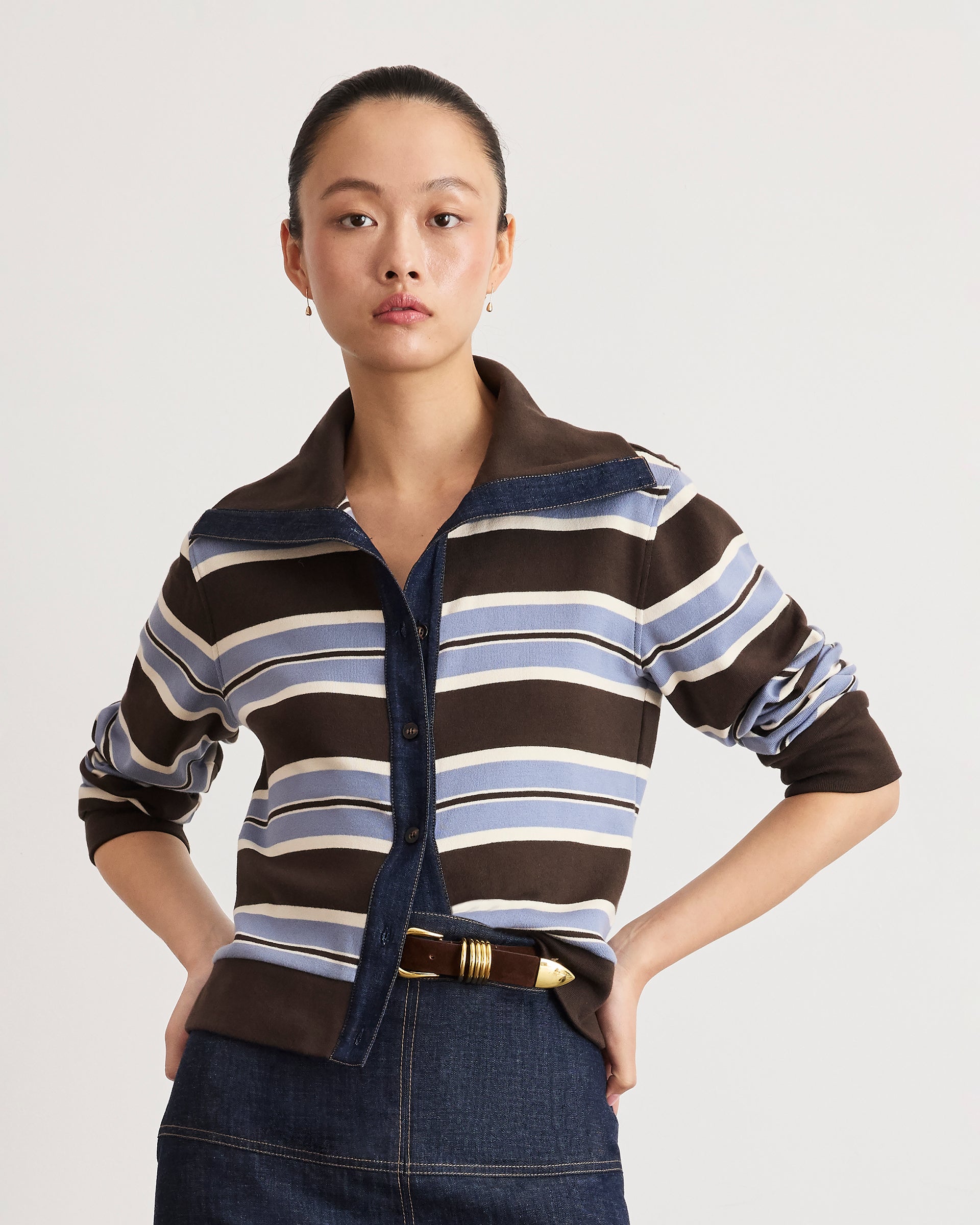 Bronwyn Jacket in Dark Fig/Winter Sky/Cream Multi