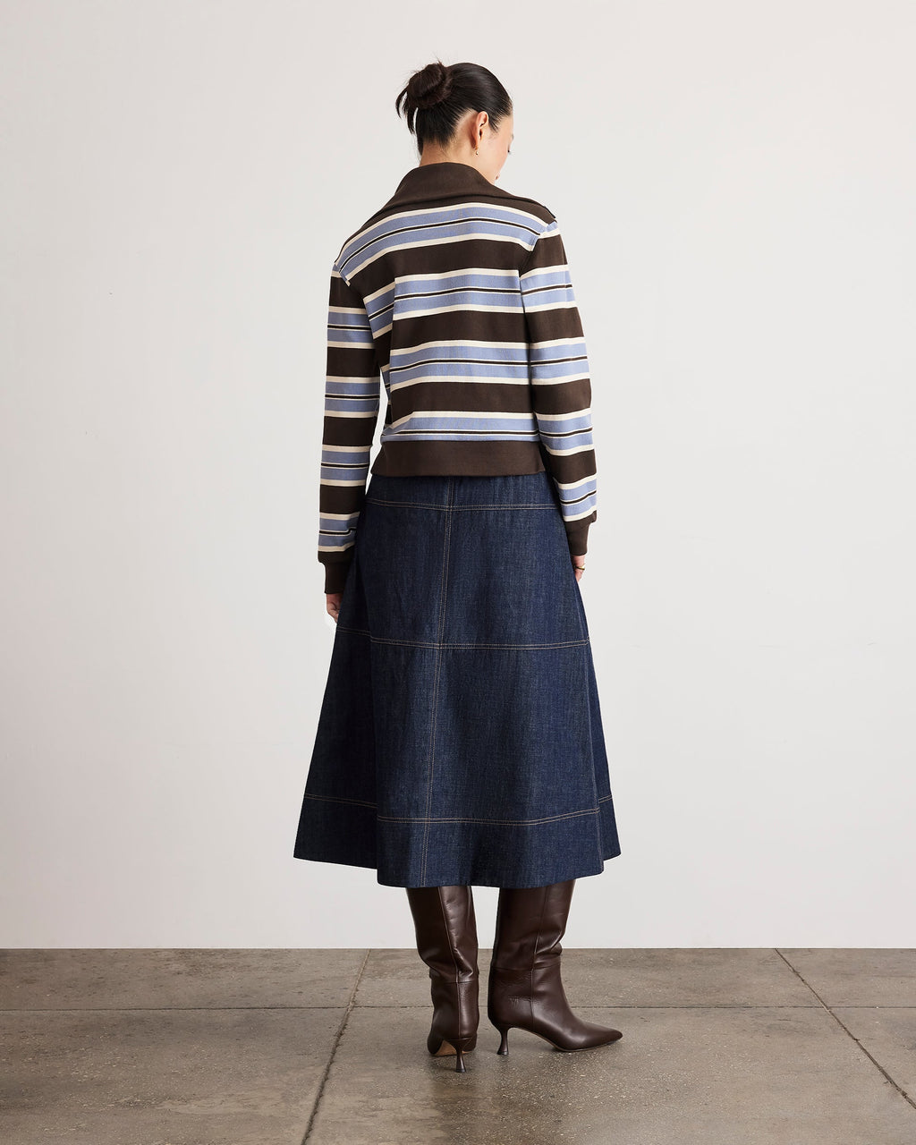 Bronwyn Jacket in Dark Fig/Winter Sky/Cream Multi