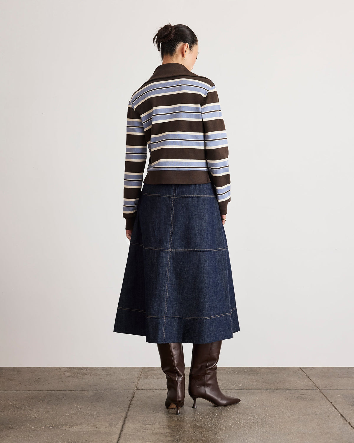 Bronwyn Jacket in Dark Fig/Winter Sky/Cream Multi
